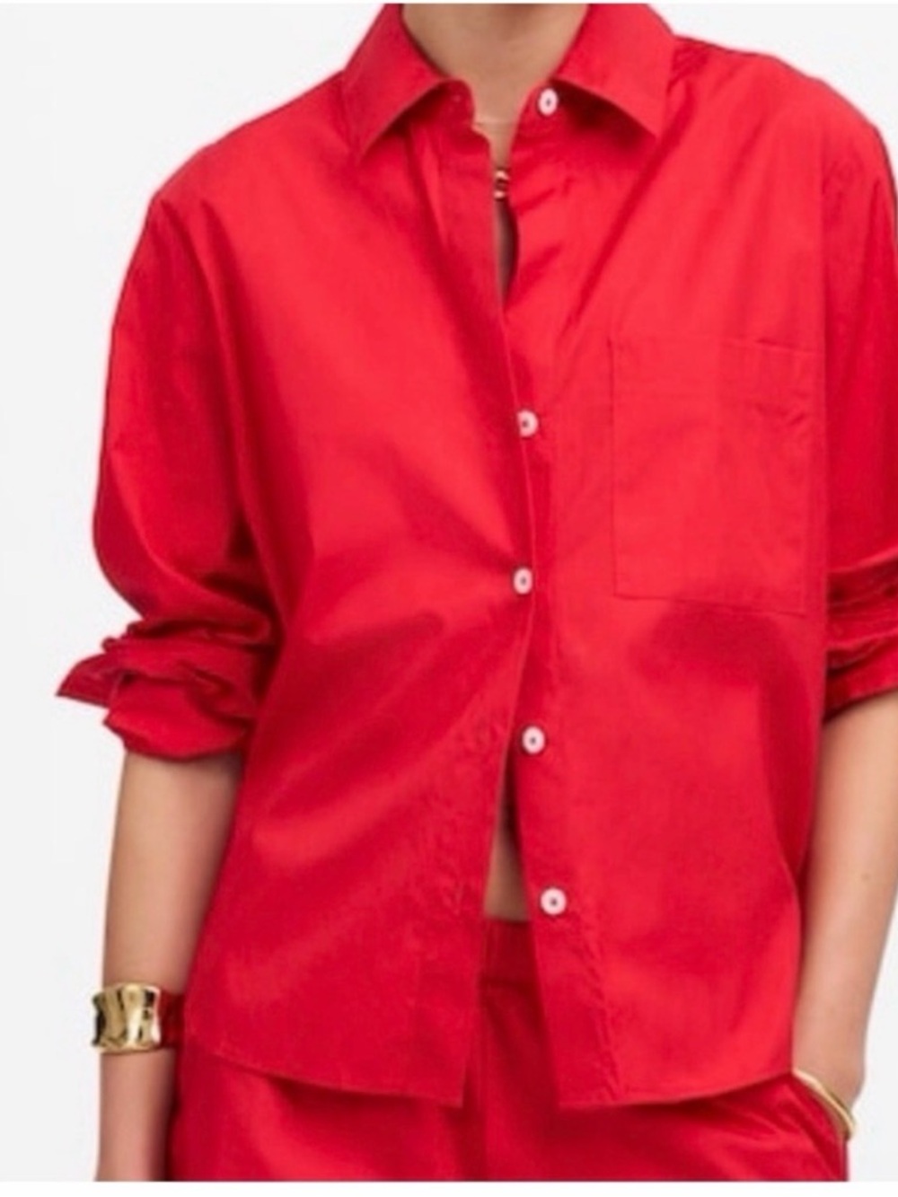 Madewell Bright Red Button-Down Shirt